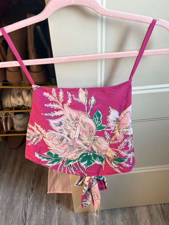 Tops - Fuchsia Floral Tie-Front Cami Top